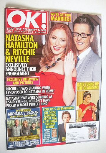 OK! magazine - Natasha Hamilton and Ritchie Neville cover (3 November 2015 - Issue 1005)