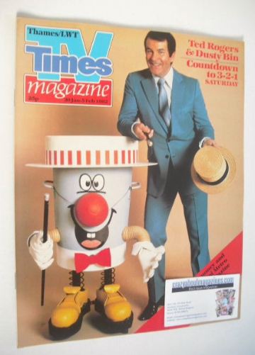 TV Times magazine - Ted Rogers and Dusty Bin cover (30 January - 5 February 1982)
