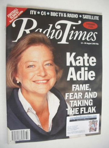Radio Times magazine - Kate Adie cover (14-20 August 1993)