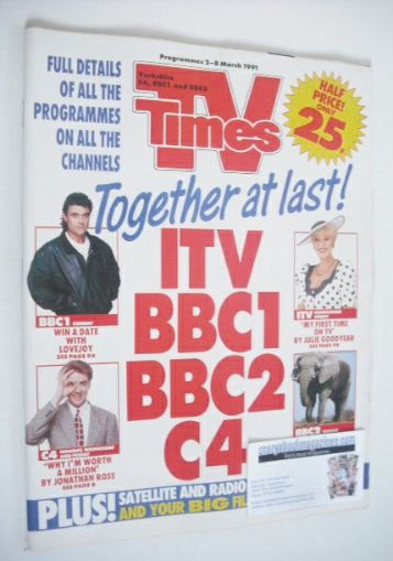 TV Times magazine - Together At Last cover (2-8 March 1991)
