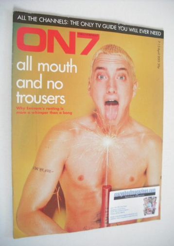 <!--2001-04-07-->ON7 magazine - Eminem cover (7-13 April 2001)