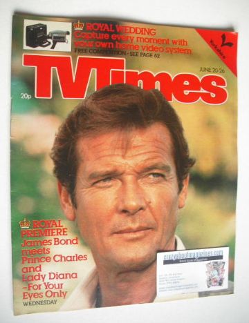 TV Times magazine - Roger Moore cover (20-26 June 1981)
