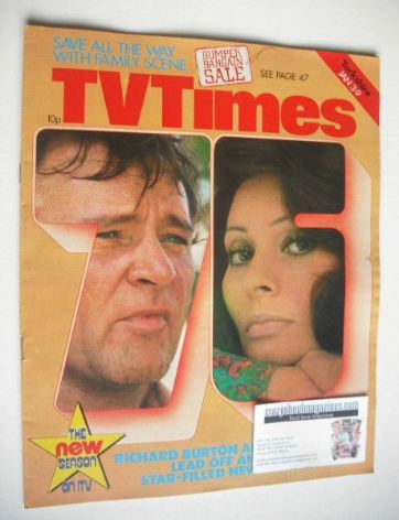 TV Times magazine - Richard Burton and Sophia Loren cover (3-9 January 1976)