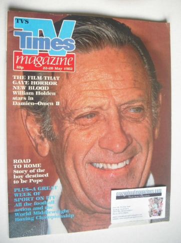 TV Times magazine - William Holden cover (22-28 May 1982)