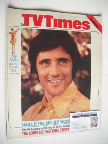 TV Times magazine - Sacha Distel cover (20-26 November 1971)
