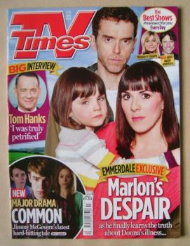 TV Times magazine - Mark Charnock, Verity Rushworth and Amelia Flanagan cover (5-11 July 2014)