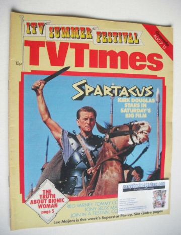 TV Times magazine - Kirk Douglas cover (7-13 August 1976)
