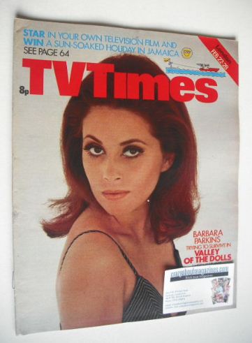 TV Times magazine - Barbara Parkins cover (22-28 February 1975)