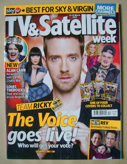 <!--2014-03-22-->TV & Satellite Week magazine - The Voice cover (22-28 Marc