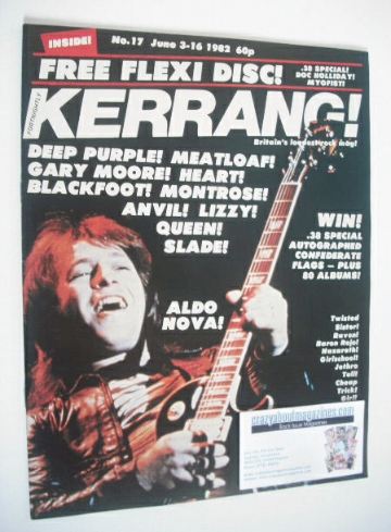 <!--1982-06-03-->Kerrang magazine - Aldo Nova cover (3-16 June 1982 - Issue