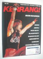 <!--1982-09-23-->Kerrang magazine - Iron Maiden cover (23 September - 6 October 1982 - Issue 25)