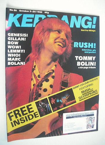 Kerrang magazine - Alex Lifeson cover (7-20 October 1982 - Issue 26)