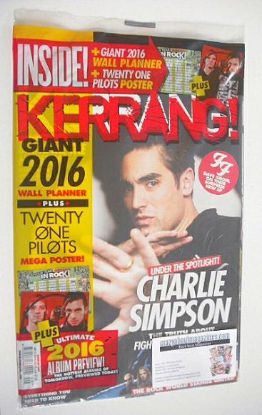 Kerrang magazine - Charlie Simpson cover (5 December 2015 - Issue 1597)