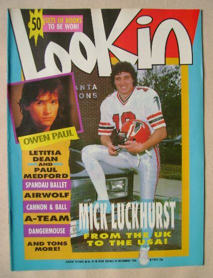 Look In magazine - Nick Luckhurst cover (29 November 1986)