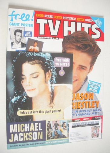 TV Hits magazine - August 1992 - Jason Priestley cover