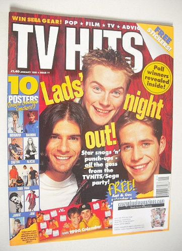 <!--1996-01-->TV Hits magazine - January 1996 - Lads' Night Out cover
