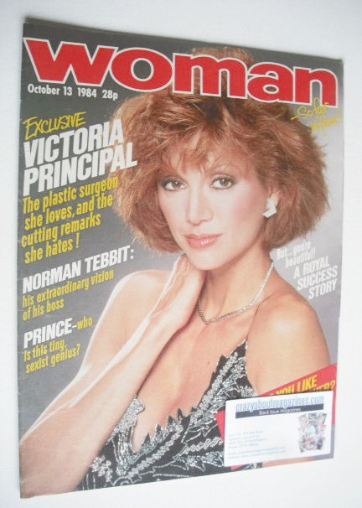 <!--1984-10-13-->Woman magazine - Victoria Principal cover (13 October 1984