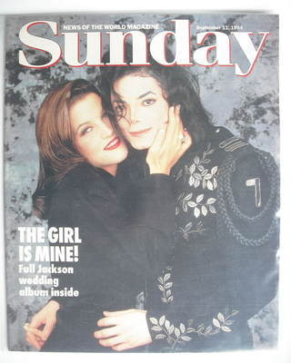 Sunday magazine - 11 September 1994 - Michael Jackson and Lisa Marie Presley cover