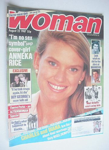 <!--1987-08-22-->Woman magazine - Anneka Rice cover (22 August 1987)