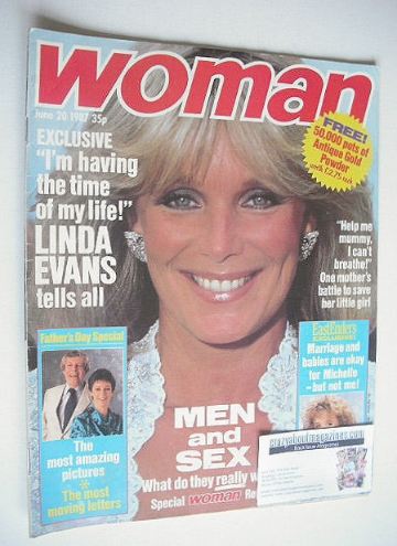 Woman magazine - Linda Evans cover (20 June 1987)