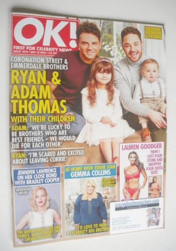 OK! magazine - Adam and Ryan Thomas cover (12 January 2016 - Issue 1014)
