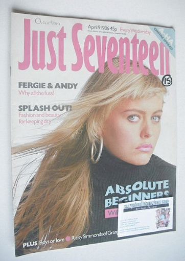 Just Seventeen magazine - 9 April 1986 - Patsy Kensit cover