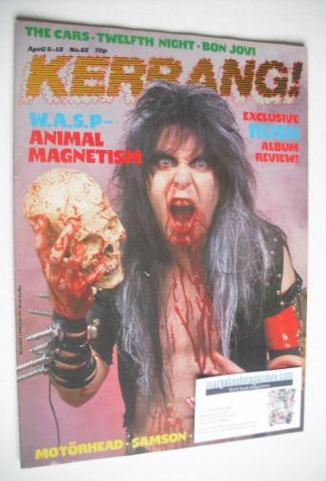 Kerrang magazine - Blackie Lawless cover (5-18 April 1984 - Issue 65)