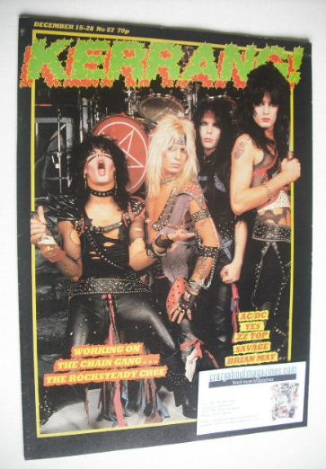 Kerrang magazine - Motley Crue cover (15-28 December 1983 - Issue 57)