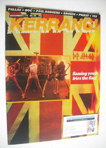 <!--1983-12-01-->Kerrang magazine - Def Leppard cover (1-14 December 1983 -