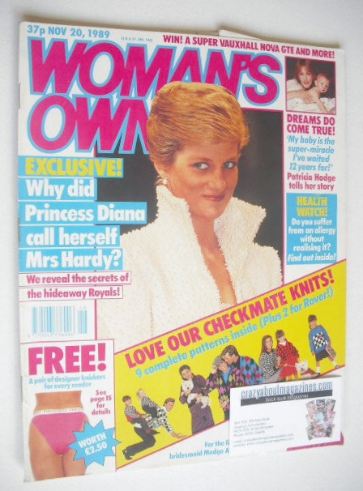 Woman's Own magazine - 20 November 1989 - Princess Diana cover