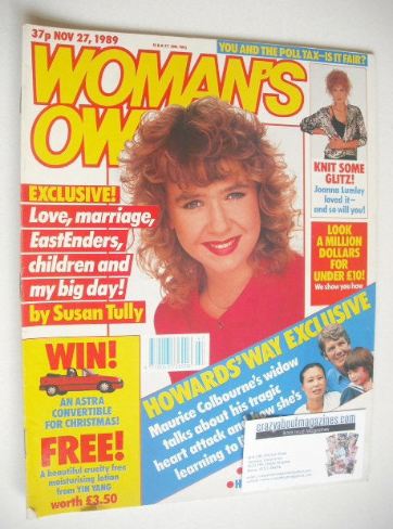 Woman's Own magazine - 27 November 1989 - Susan Tully cover