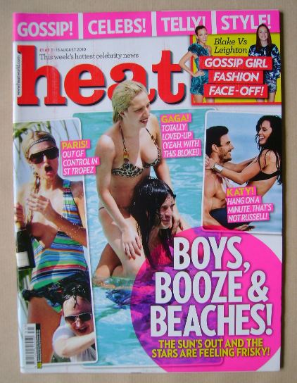 Heat magazine - Boys, Booze & Beaches! cover (7-13 August 2010)