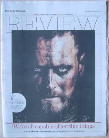 The Daily Telegraph Review newspaper supplement - 12 September 2015 - Michael Fassbender cover