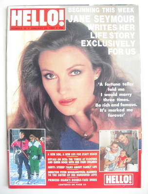 <!--1989-01-28-->Hello! magazine - Jane Seymour cover (28 January 1989 - Is