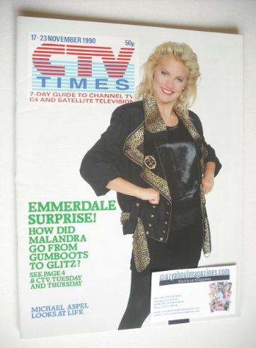 CTV Times magazine - 17-23 November 1990 - Malandra Burrows cover
