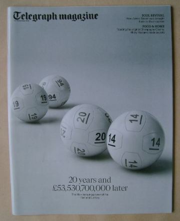 <!--2014-11-15-->Telegraph magazine - National Lottery cover (15 November 2