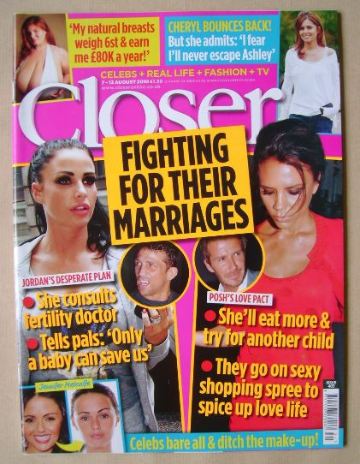 <!--2010-08-07-->Closer magazine - Fighting For Their Marriages cover (7-13