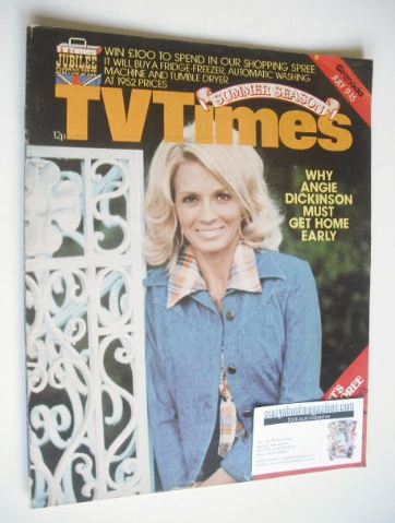 TV Times magazine - Angie Dickinson cover (9-15 July 1977)
