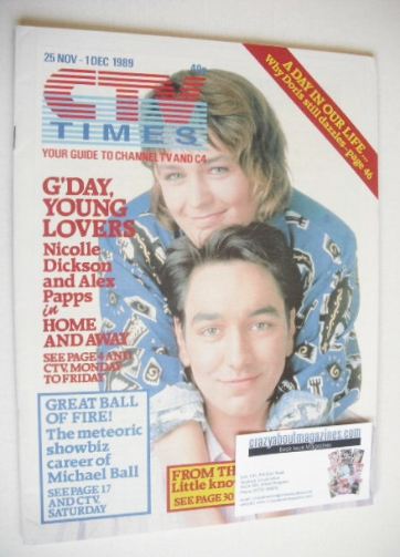 CTV Times magazine - 25 November - 1 December 1989 - Home And Away cover