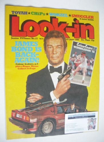 Look In magazine - Roger Moore cover (27 June 1981)