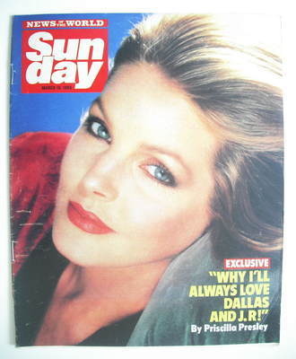 Sunday magazine - 16 March 1986 - Priscilla Presley cover