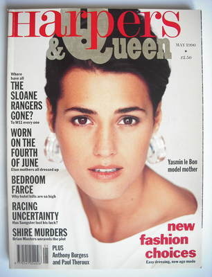 British Harpers & Queen magazine - May 1990 - Yasmin Le Bon cover
