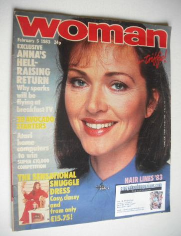 <!--1983-02-05-->Woman magazine - Anna Ford cover (5 February 1983)