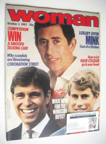 Woman magazine - The Three Princes cover (1 October 1983)