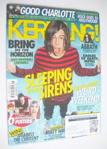 Kerrang magazine - Sleeping With Sirens cover (27 February 2016 - Issue 1608)