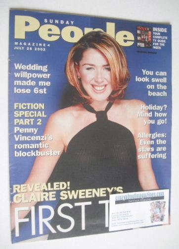 Sunday People magazine - 28 July 2002 - Claire Sweeney cover