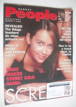Sunday People magazine - 4 August 2002 - Samia Ghadie cover
