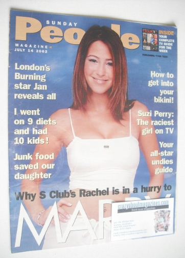 Sunday People magazine - 14 July 2002 - Rachel Stevens cover