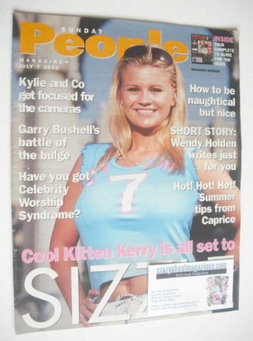 Sunday People magazine - 7 July 2002 - Kerry Katona cover