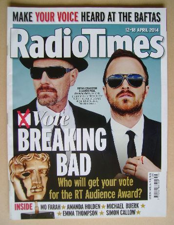 Radio Times magazine - Bryan Cranston and Aaron Paul cover (12-18 April 2014)